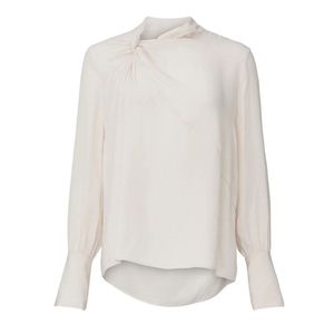 🧺 Habitual Creme Crepe Athena Knot Top, Sz XS